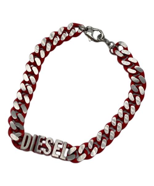 DIESEL（ディーゼル）DIESEL (ディーゼル) チェーンブレスレット レッドの古着・服飾アイテム