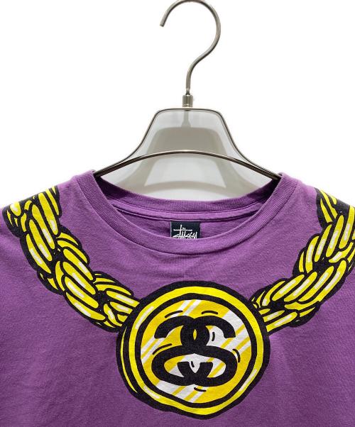 stussy（ステューシー）stussy (ステューシー) プリントTシャツ パープル サイズ:XLの古着・服飾アイテム