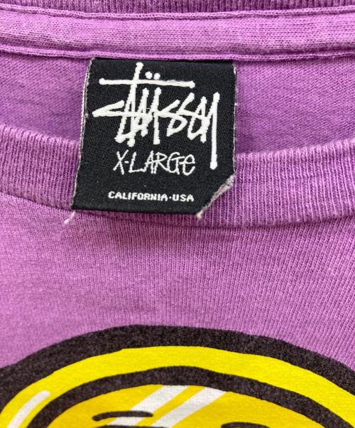 stussy（ステューシー）stussy (ステューシー) プリントTシャツ パープル サイズ:XLの古着・服飾アイテム
