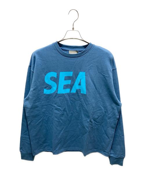 WIND AND SEA（ウィンダンシー）WIND AND SEA (ウィンダンシー) ロゴロングスリーブカットソー ブルー サイズ:Lの古着・服飾アイテム