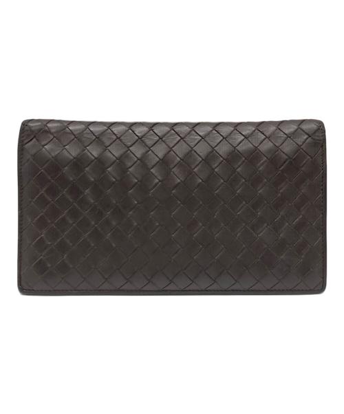 BOTTEGA VENETA（ボッテガベネタ）BOTTEGA VENETA (ボッテガベネタ) イントレチャートロングウォレット ブラウンの古着・服飾アイテム