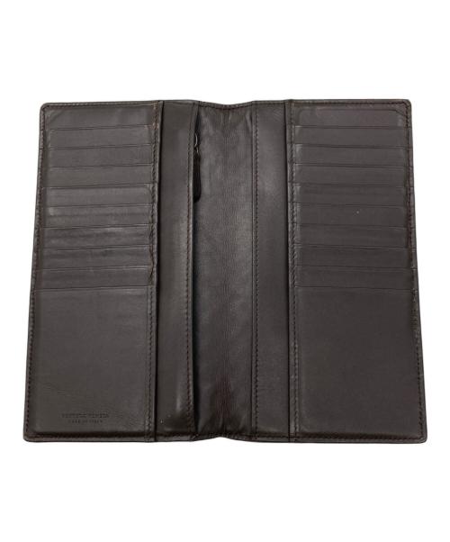 BOTTEGA VENETA（ボッテガベネタ）BOTTEGA VENETA (ボッテガベネタ) イントレチャートロングウォレット ブラウンの古着・服飾アイテム