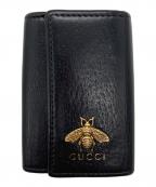 GUCCIグッチ）の古着「アニマリエレザーキーケース」｜ブラック