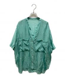 COLLAGE GALLARDAGALANTE（コラージュ ガリャルダガランテ）の古着「半袖2WAYヴィンテージライクシアー シャツ」｜ブルー