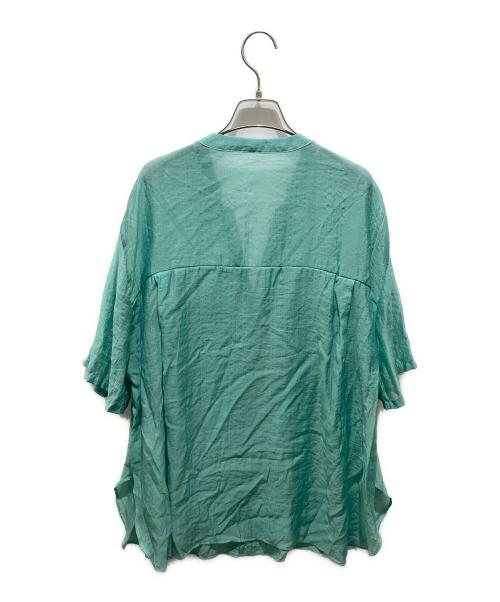 COLLAGE GALLARDAGALANTE（コラージュ ガリャルダガランテ）COLLAGE GALLARDAGALANTE (コラージュ ガリャルダガランテ) 半袖2WAYヴィンテージライクシアー シャツ ブルー サイズ:Fの古着・服飾アイテム
