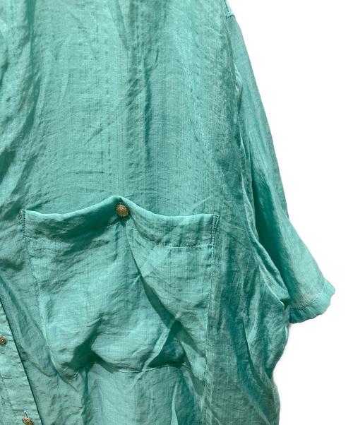 COLLAGE GALLARDAGALANTE（コラージュ ガリャルダガランテ）COLLAGE GALLARDAGALANTE (コラージュ ガリャルダガランテ) 半袖2WAYヴィンテージライクシアー シャツ ブルー サイズ:Fの古着・服飾アイテム
