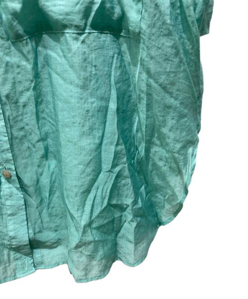 COLLAGE GALLARDAGALANTE（コラージュ ガリャルダガランテ）COLLAGE GALLARDAGALANTE (コラージュ ガリャルダガランテ) 半袖2WAYヴィンテージライクシアー シャツ ブルー サイズ:Fの古着・服飾アイテム