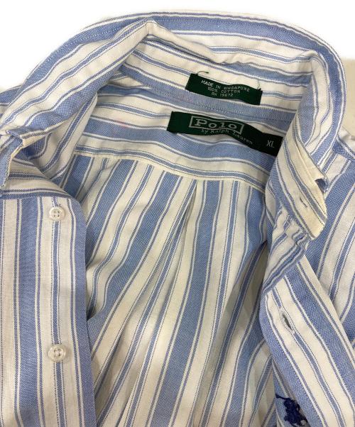 POLO RALPH LAUREN（ポロ・ラルフローレン）POLO RALPH LAUREN (ポロ・ラルフローレン) ストライプシャツ スカイブルー サイズ:XLの古着・服飾アイテム