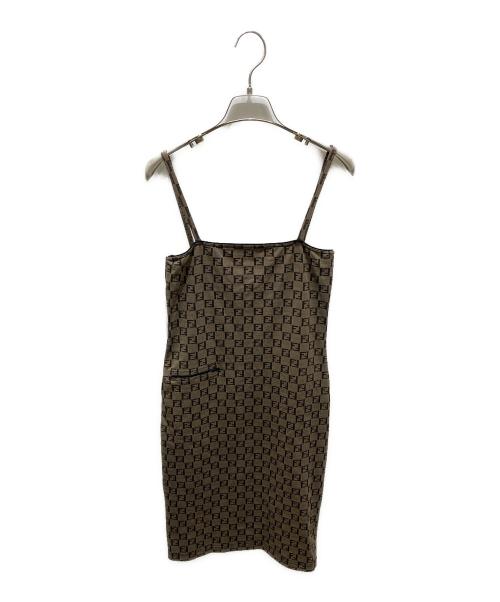 FENDI（フェンディ）FENDI (フェンディ) キャミソールワンピース ブラウン サイズ:44の古着・服飾アイテム