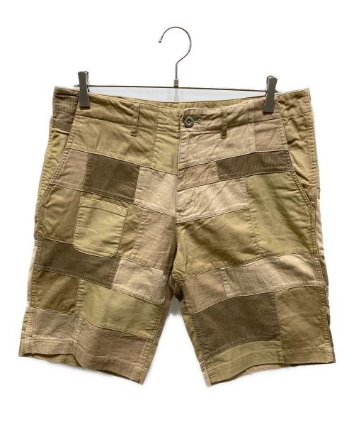 MOUNTAIN RESEARCH（マウンテンリサーチ）MOUNTAIN RESEARCH (マウンテンリサーチ) パッチワークハーフパンツ ベージュ サイズ:Lの古着・服飾アイテム