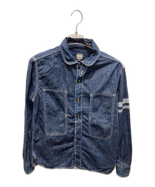 MOMOTARO JEANS（桃太郎ジーンズ）MOMOTARO JEANS (桃太郎ジーンズ) 出陣ジェイルポケットシャツ インディゴ サイズ:40の古着・服飾アイテム