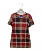 BLUE LABEL CRESTBRIDGEブルーレーベルクレストブリッジ）の古着「チェックワンピース」｜ブラウン