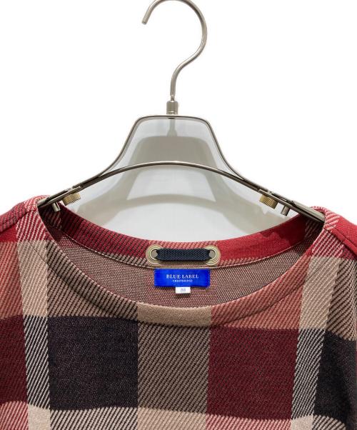 BLUE LABEL CRESTBRIDGE（ブルーレーベルクレストブリッジ）BLUE LABEL CRESTBRIDGE (ブルーレーベルクレストブリッジ) チェックワンピース ブラウン サイズ:38の古着・服飾アイテム