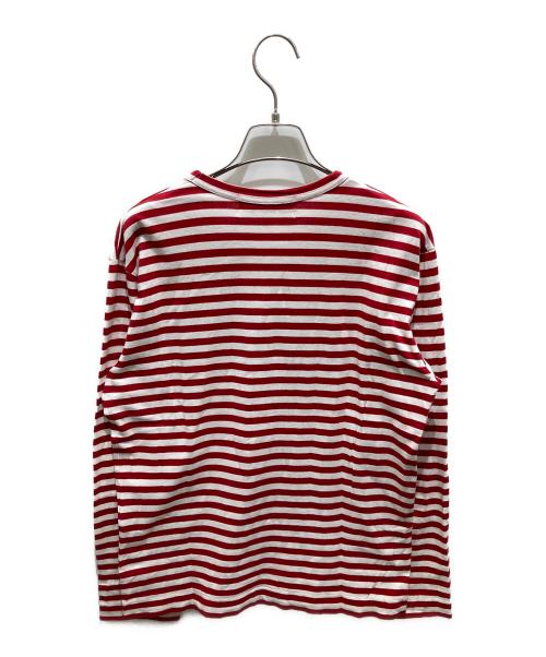 CDG（シーディージー）CDG (シーディージー) ボーダーカットソー レッド サイズ:Mの古着・服飾アイテム