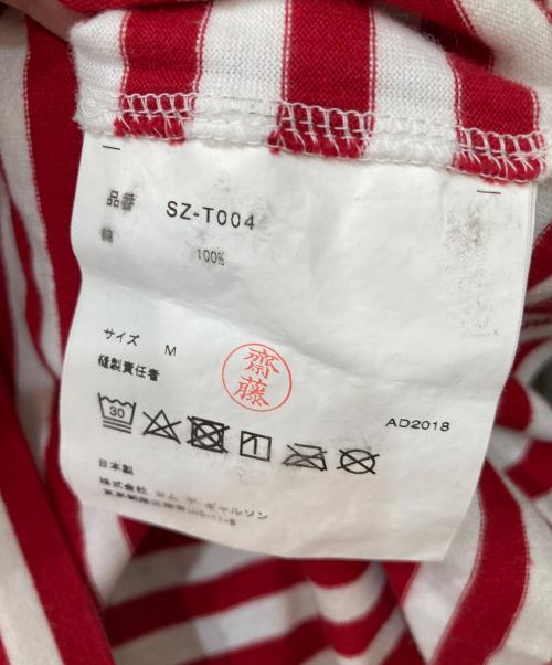 CDG（シーディージー）CDG (シーディージー) ボーダーカットソー レッド サイズ:Mの古着・服飾アイテム