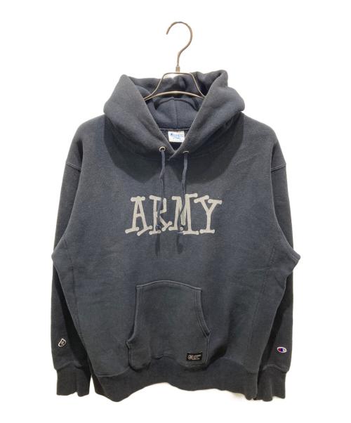 stussy（ステューシー）stussy (ステューシー) Champion (チャンピオン) リバースウィーブパーカー ブラック サイズ:XLの古着・服飾アイテム