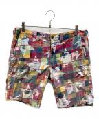 A BATHING APEア ベイシング エイプ）の古着「パッチワークハーフパンツ」｜ピンク