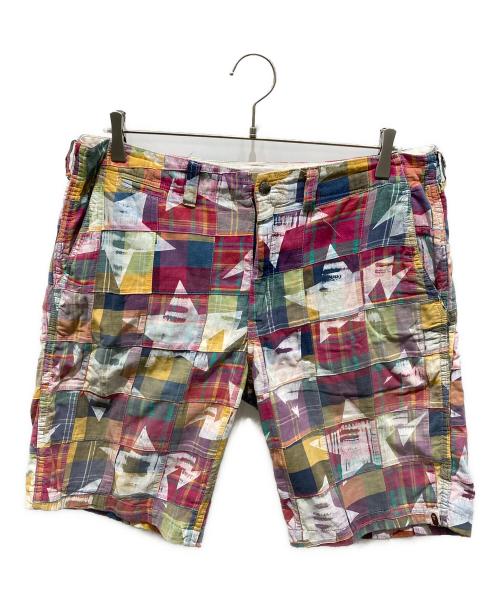 A BATHING APE（ア ベイシング エイプ）A BATHING APE (ア ベイシング エイプ) パッチワークハーフパンツ ピンク サイズ:Lの古着・服飾アイテム