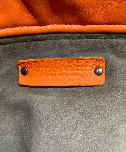 BOTTEGA VENETA（ボッテガベネタ）BOTTEGA VENETA (ボッテガベネタ) イントレチャートパイソン切替トートバッグ オレンジの古着・服飾アイテム