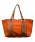 BOTTEGA VENETA (ボッテガベネタ) イントレチャートパイソン切替トートバッグ オレンジ：40000円