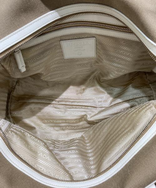 PRADA（プラダ）PRADA (プラダ) ショルダーバッグ ベージュ×ダークブラウンの古着・服飾アイテム