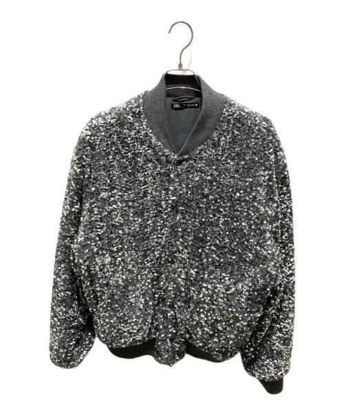 ZARA（ザラ）ZARA (ザラ) スパンコールジャケット グレー サイズ:Mの古着・服飾アイテム