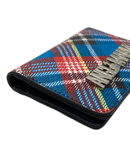 Vivienne Westwood ANGLOMANIA（ヴィヴィアンウエストウッドアングロマニア）Vivienne Westwood ANGLOMANIA (ヴィヴィアンウエストウッドアングロマニア) カードケース ブルー×レッドの古着・服飾アイテム