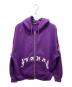 X-LARGE（エクストララージ）の古着「ジップパーカーオールドイングリッシュロゴ ジップフーデッドスウェットシャツ」｜パープル