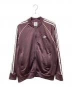 adidasアディダス）の古着「トラックジャケット」｜ボルドー