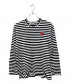 PLAY COMME des GARCONSプレイコムデギャルソン）の古着「ボーダーカットソー」｜ブラック