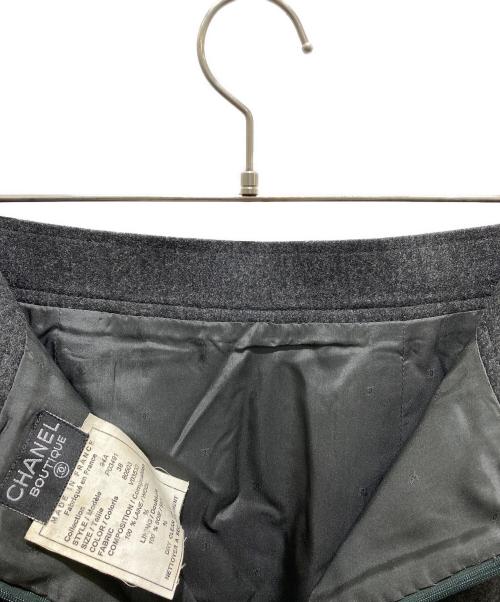 CHANEL（シャネル）CHANEL (シャネル) ココボタンウールスカート グレー サイズ:38の古着・服飾アイテム