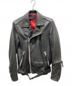 nano・universeナノ・ユニバース）の古着「ダブルライダースジャケット」｜ブラック