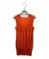 PLEATS PLEASE（プリーツプリーズ）の古着「ノースリーブワンピース」｜オレンジ