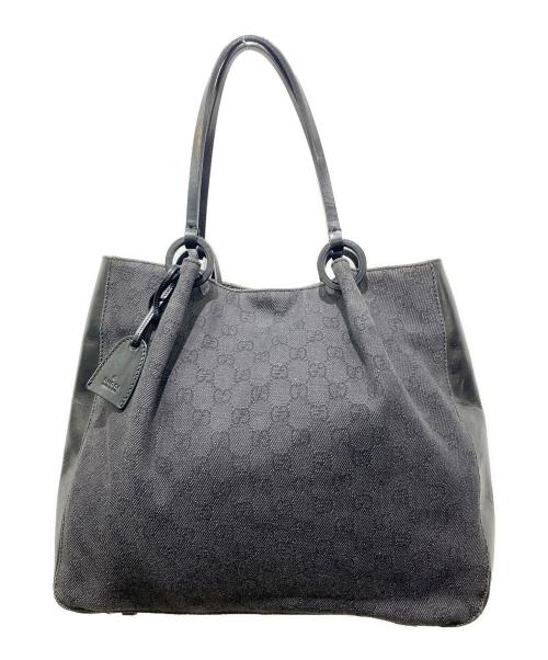 GUCCI（グッチ）GUCCI (グッチ) キャンバスポーチ付きハンドバッグ ブラックの古着・服飾アイテム