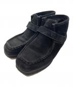 MAISON SPECIAL×SPECIAL SHOES FACTORYメゾンスペシャル×スペシャルシューズファクトリー）の古着「東京産クレープソールスウェードベルクロモカシンシューズ」｜ブラック