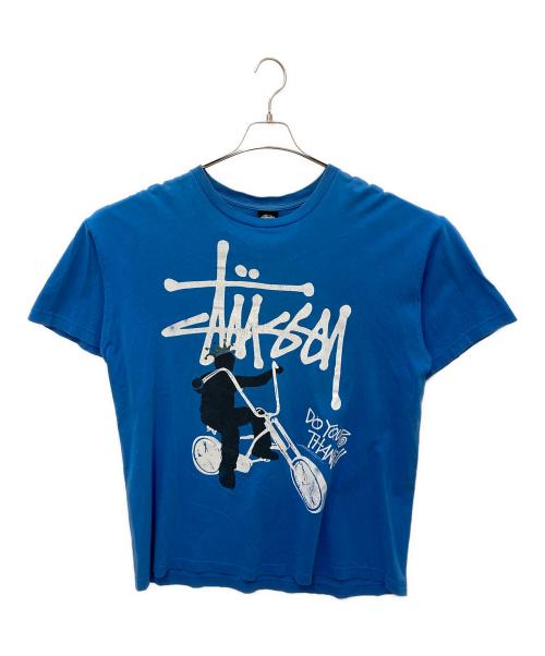 stussy（ステューシー）stussy (ステューシー) プリントTシャツ ブルー サイズ:XLの古着・服飾アイテム