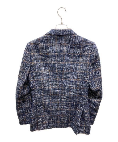 LARDINI（ラルディーニ）LARDINI (ラルディーニ) 3B TWEED CHECK JACKET ネイビー サイズ:46の古着・服飾アイテム