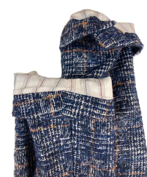 LARDINI（ラルディーニ）LARDINI (ラルディーニ) 3B TWEED CHECK JACKET ネイビー サイズ:46の古着・服飾アイテム