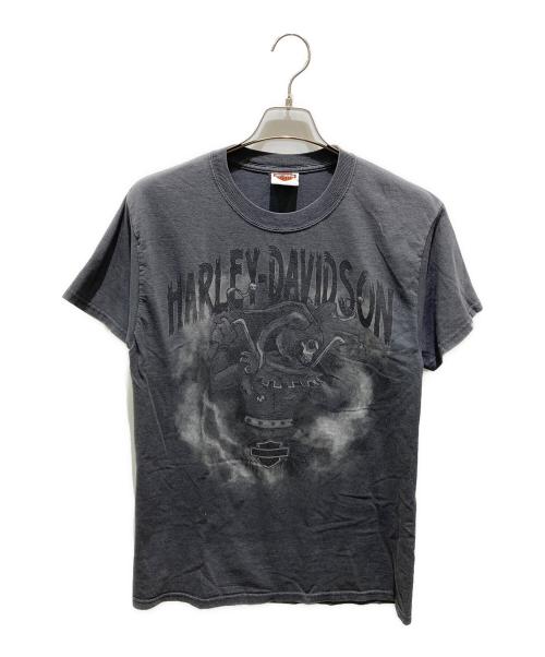 HARLEY-DAVIDSON（ハーレーダビッドソン）HARLEY-DAVIDSON (ハーレーダビッドソン) Hanes (ヘインズ) 両面プリント半袖Tシャツ グレー サイズ:Mの古着・服飾アイテム