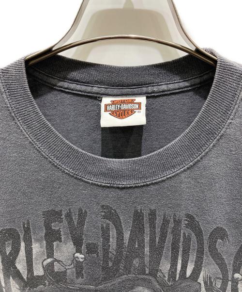 HARLEY-DAVIDSON（ハーレーダビッドソン）HARLEY-DAVIDSON (ハーレーダビッドソン) Hanes (ヘインズ) 両面プリント半袖Tシャツ グレー サイズ:Mの古着・服飾アイテム