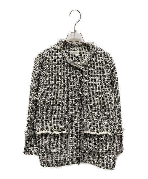 IENA（イエナ）IENA (イエナ) GIOLICA ツィードジャケット ブラック サイズ:記載無しの為実寸参照の古着・服飾アイテム
