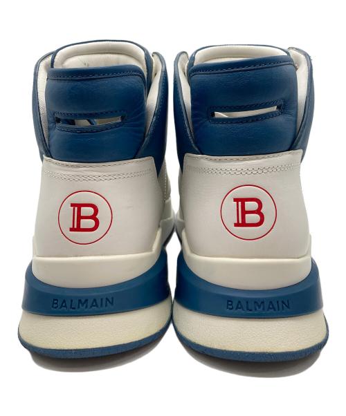 BALMAIN（バルマン）BALMAIN (バルマン) ハイカットスニーカー ブルー×ホワイト サイズ:43の古着・服飾アイテム