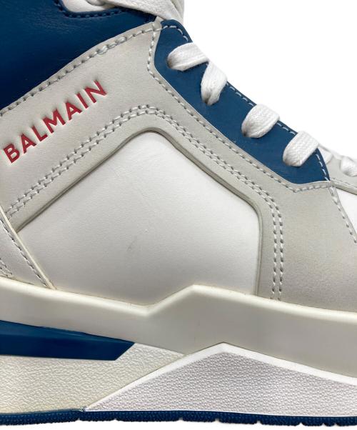 BALMAIN（バルマン）BALMAIN (バルマン) ハイカットスニーカー ブルー×ホワイト サイズ:43の古着・服飾アイテム