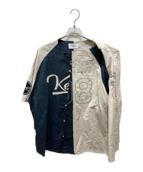 KEBOZ（ケボズ）KEBOZ (ケボズ) FREAK'S STORE (フリークストア) ベースボールシャツ ベージュ サイズ:XLの古着・服飾アイテム