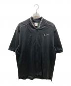 NIKEナイキ）の古着「半袖ジップシャツ」｜ブラック