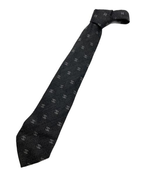 CHANEL（シャネル）CHANEL (シャネル) ココマークシルクカシミヤネクタイ グレー サイズ:記載無しの為実寸参照の古着・服飾アイテム