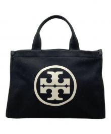 TORY BURCH（トリーバーチ）の古着「ELLA CANVAS MINI TOTE」｜ブラック