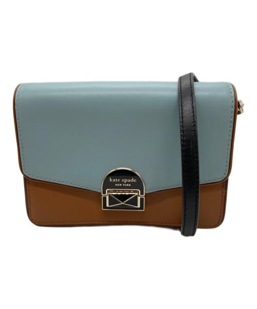 Kate Spade（ケイトスペード）Kate Spade (ケイトスペード) ショルダーバッグ ブラウン×ブルーの古着・服飾アイテム