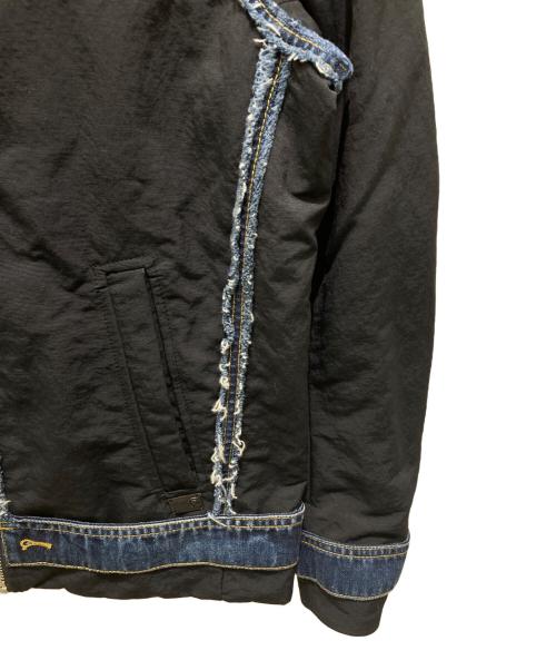 DIESEL（ディーゼル）DIESEL (ディーゼル) シングルライダースジャケット ブラック×インディゴ サイズ:Sの古着・服飾アイテム