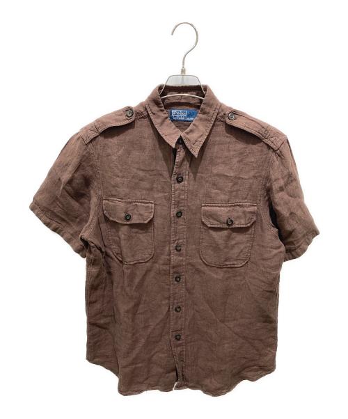 POLO RALPH LAUREN（ポロ・ラルフローレン）POLO RALPH LAUREN (ポロ・ラルフローレン) S/Sリネンシャツ ブラウン サイズ:Mの古着・服飾アイテム
